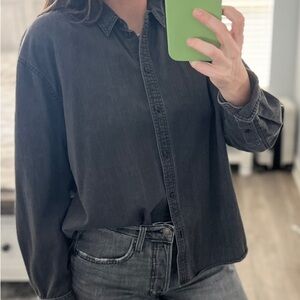 Madewell Charcoal Denim Button-Up Shirt